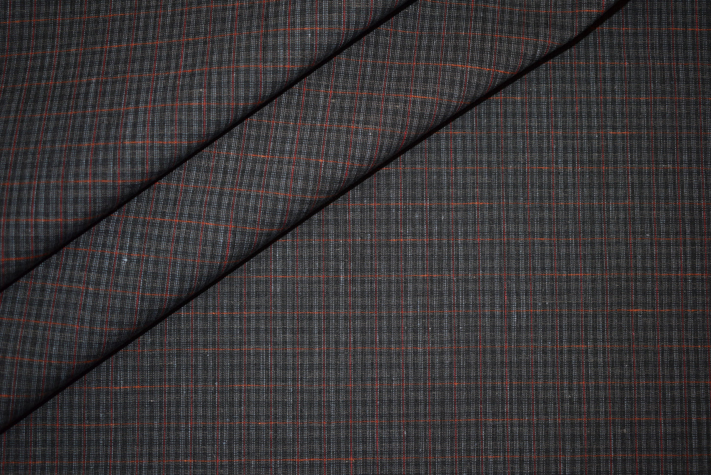 Checked Linen Mix Poplin