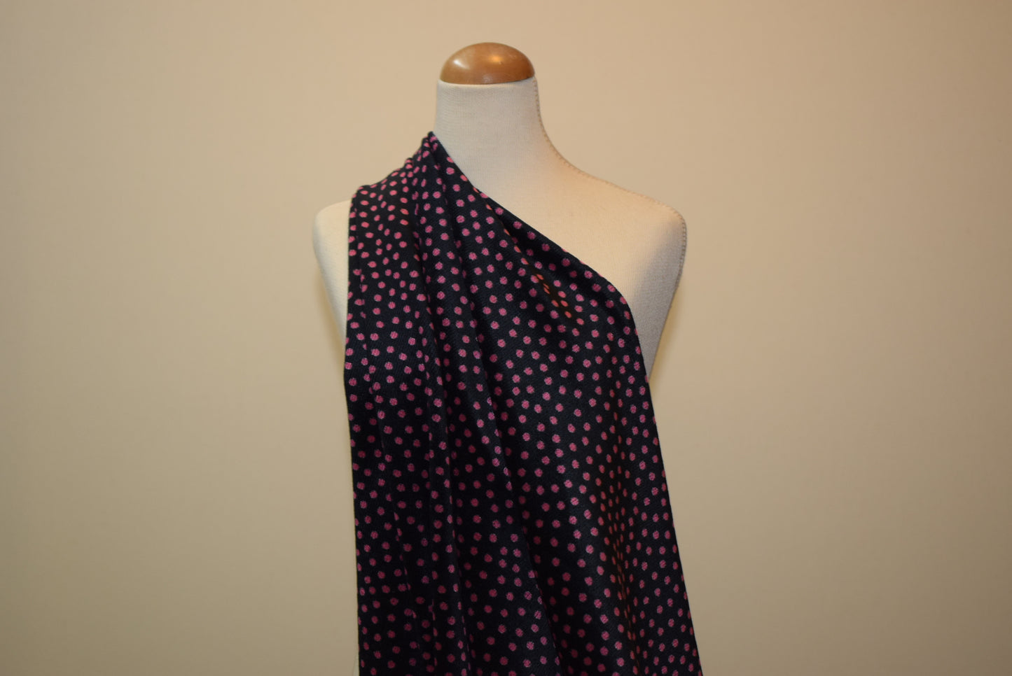 Cerise Spot on Black Velour