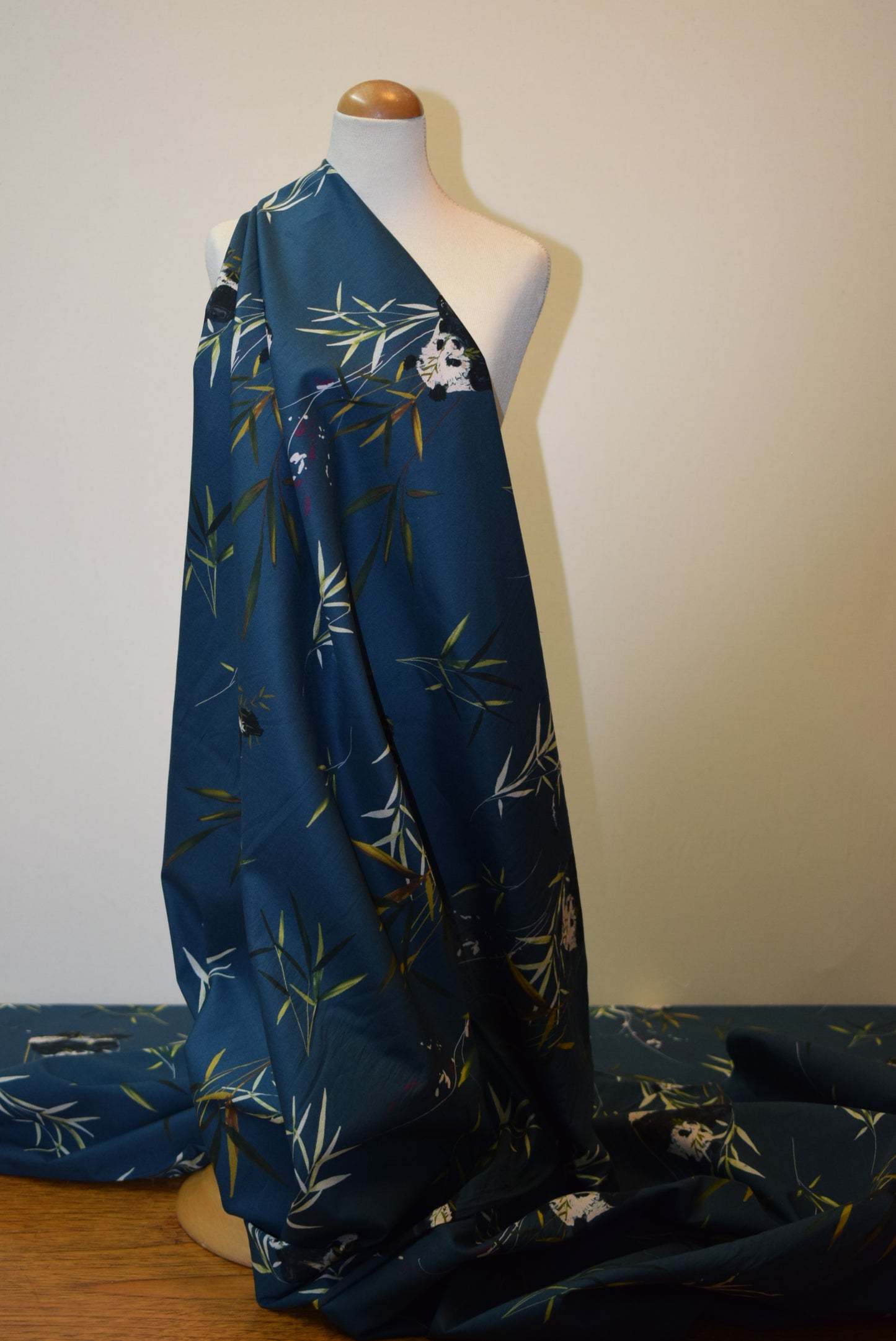 'Panda Retreat' Poplin with Stretch