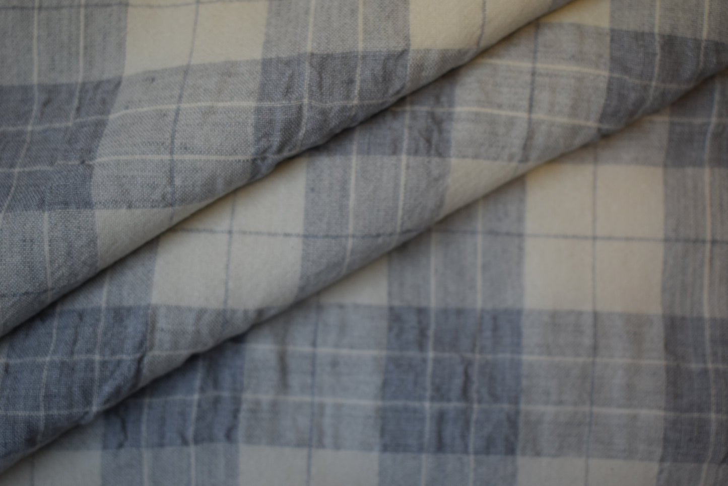 'Quadro' L/C Crinkle Check - Grey