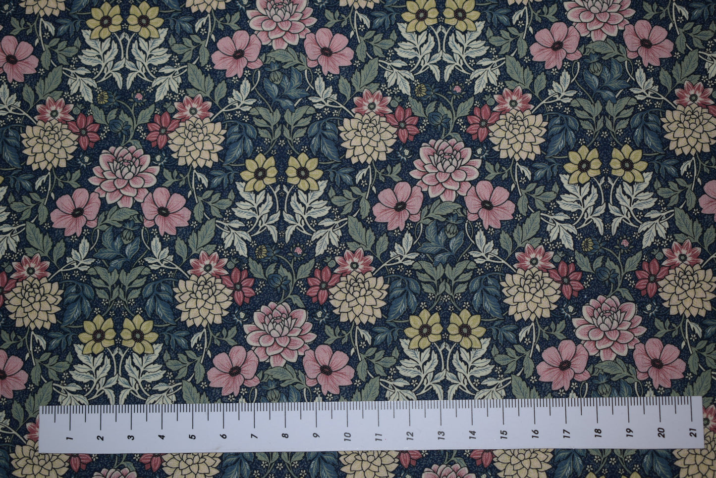'Esme' Printed Lawn - Navy