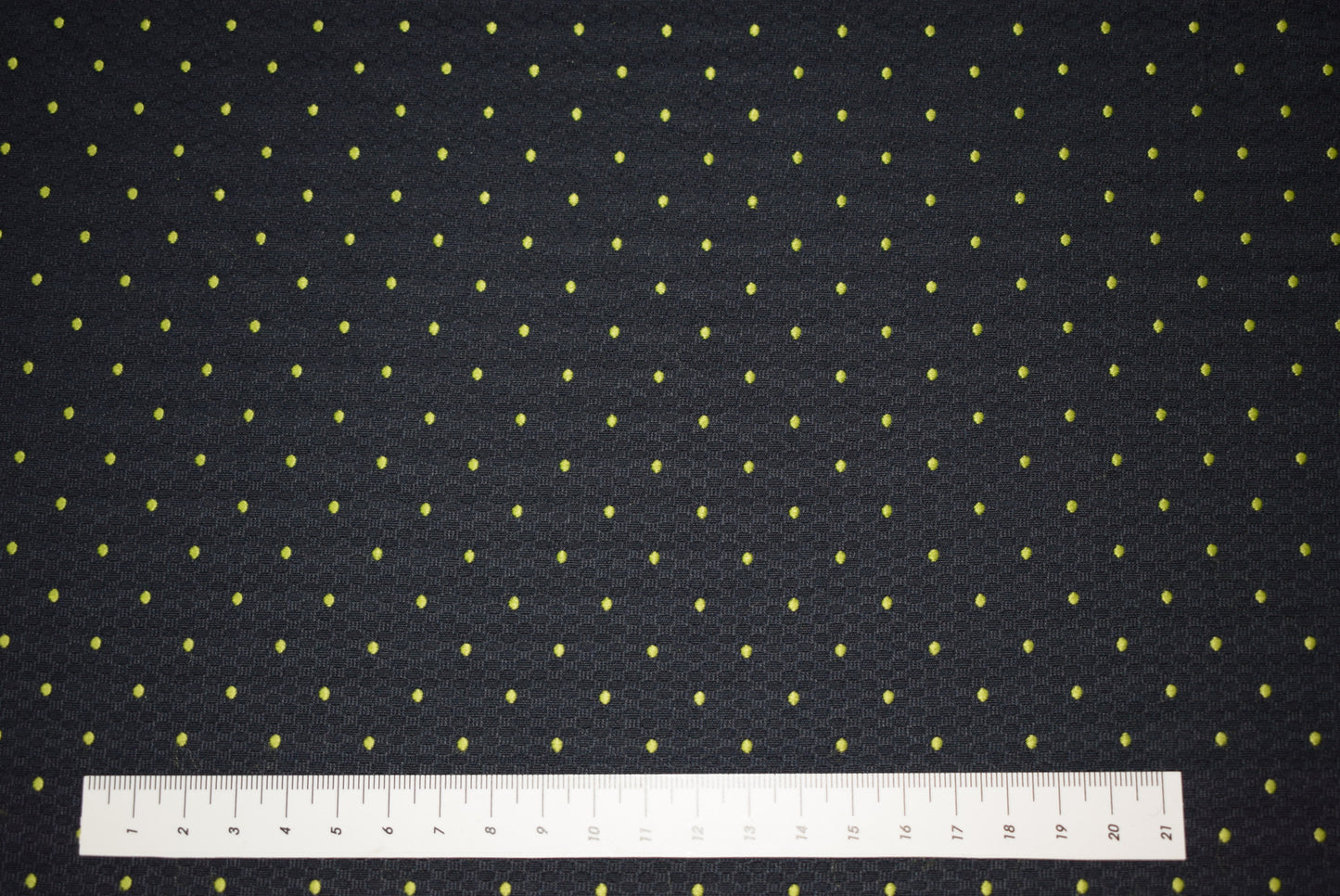 Spot Embroidered Linen - Navy & Lime