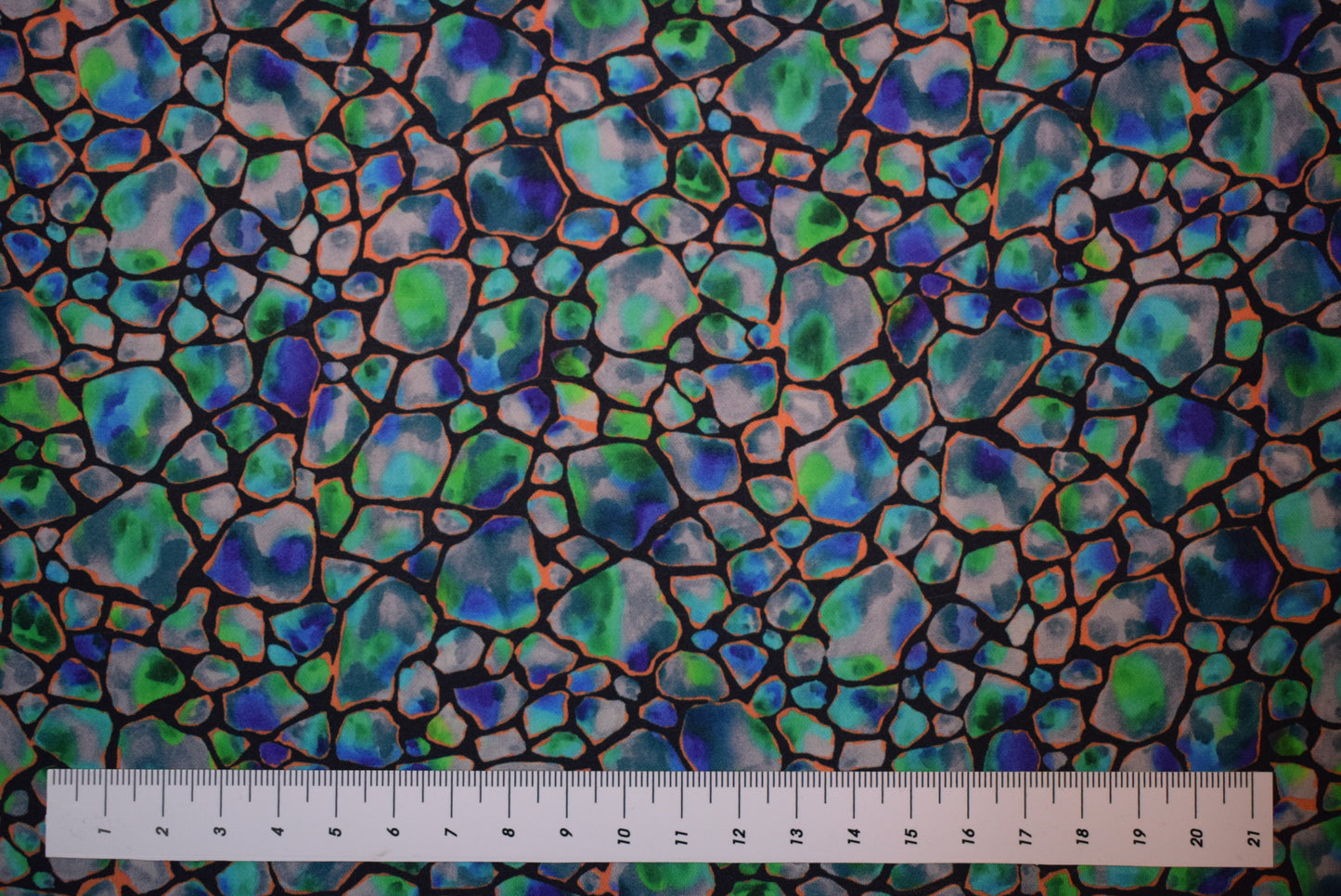 'Mosaic' Sateen Blue/Emerald