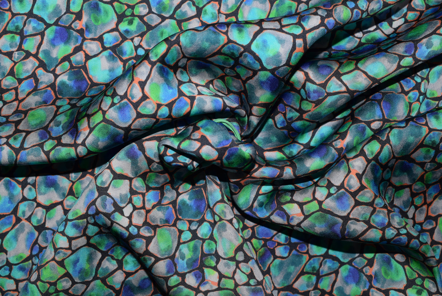'Mosaic' Sateen Blue/Emerald