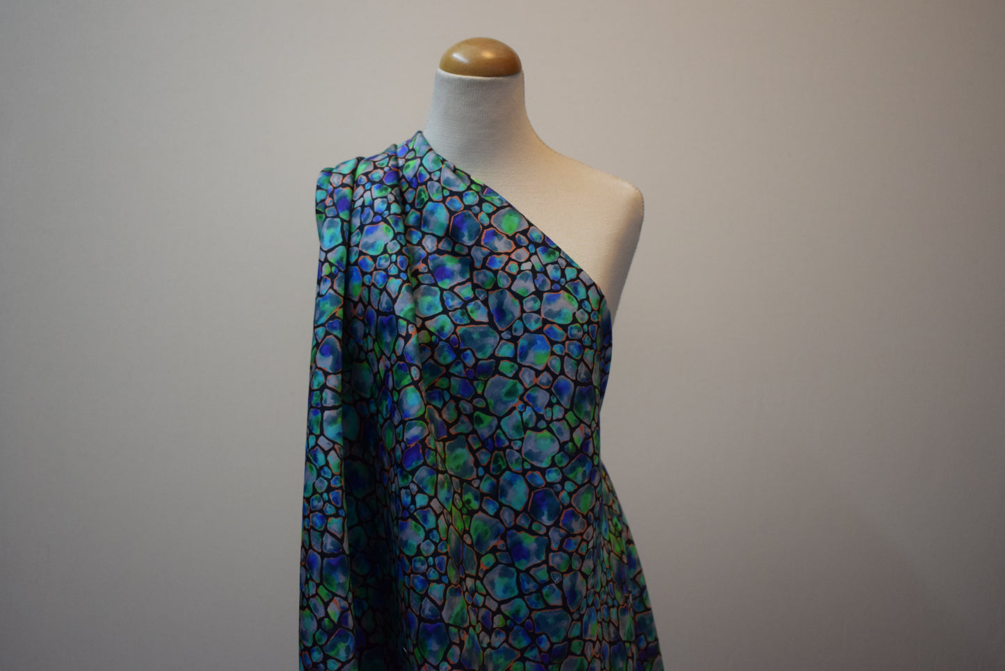 'Mosaic' Sateen Blue/Emerald