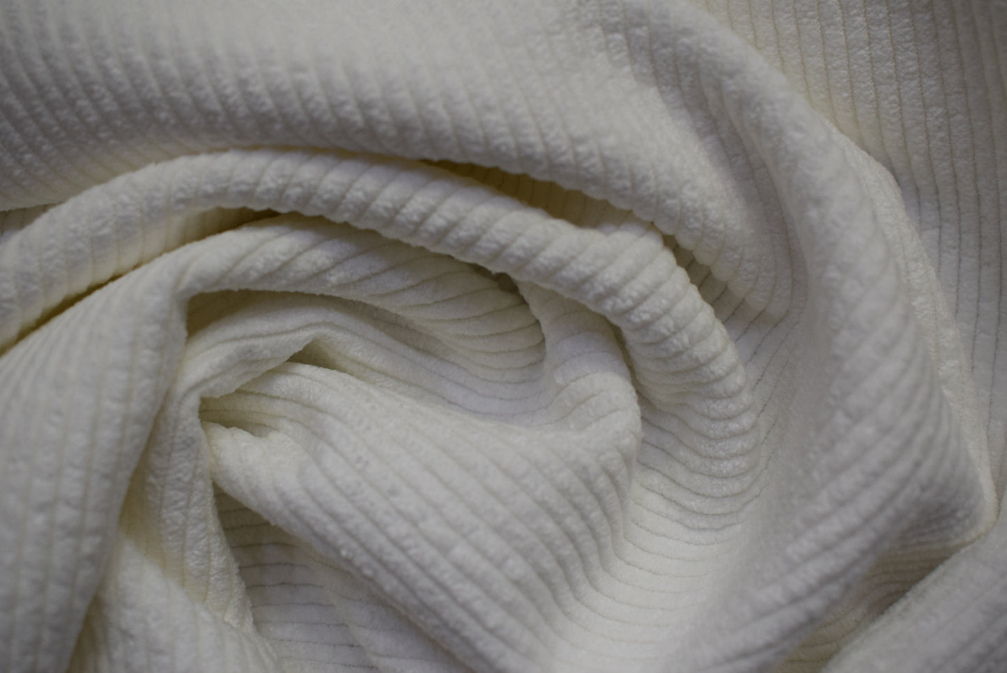 'Faux' Stretch Corduroy - Winter White