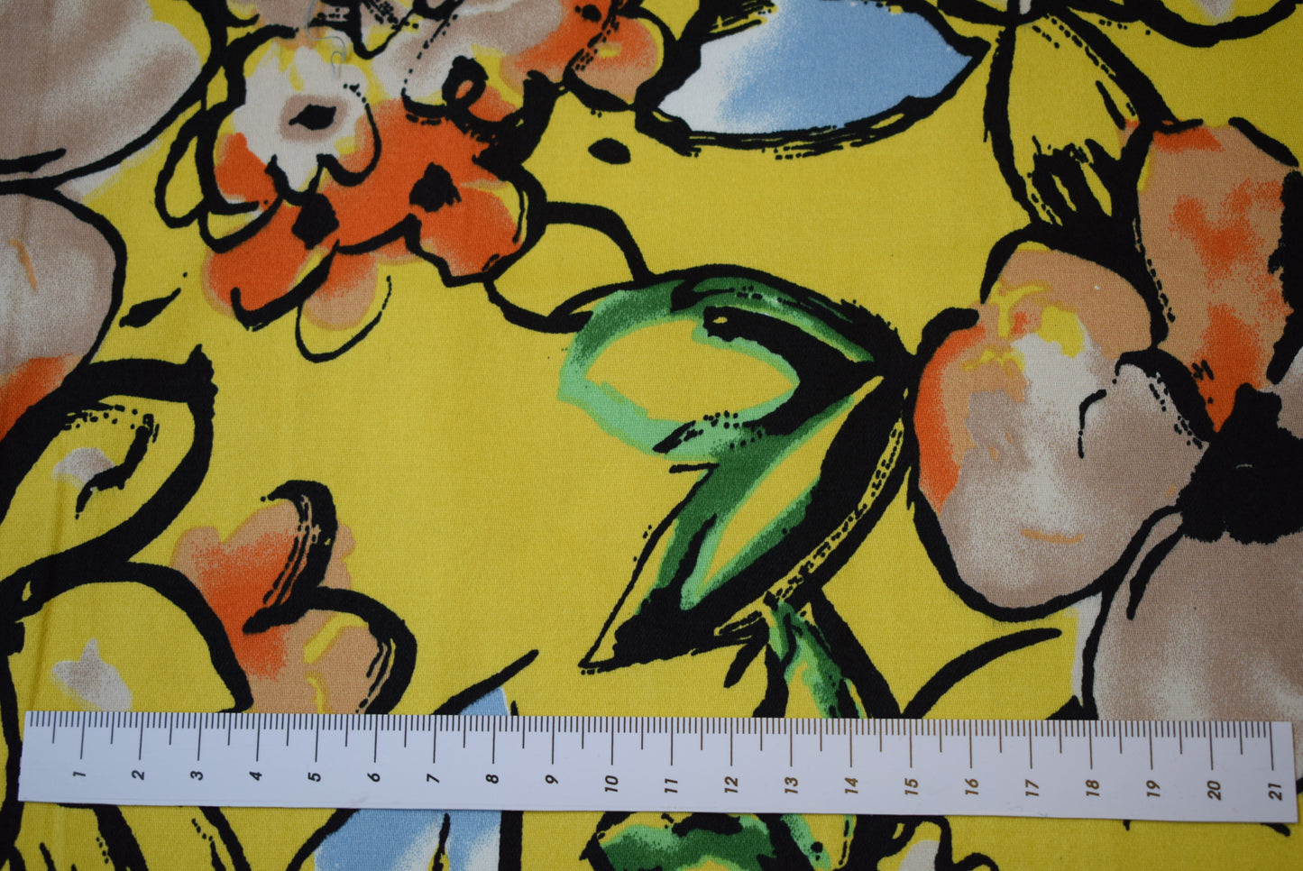 Floral sateen - ochre