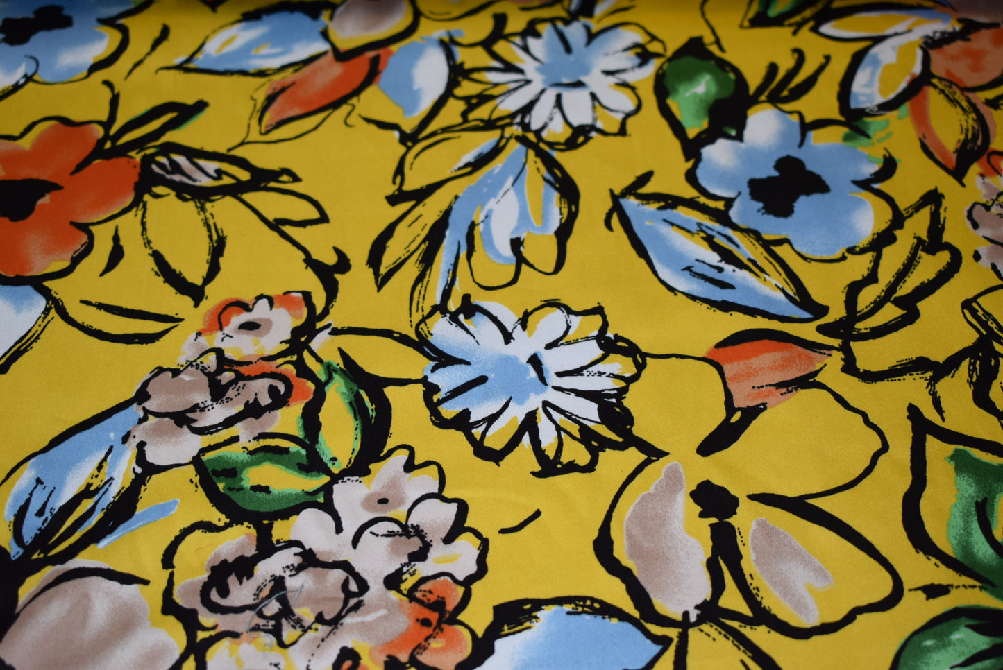 Floral sateen - ochre