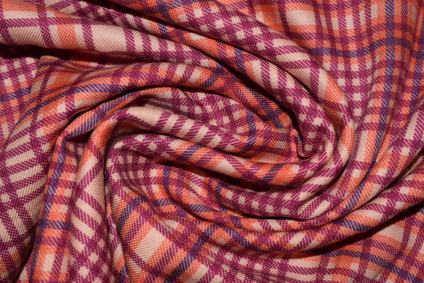 'Seville Check' Twill - Wine