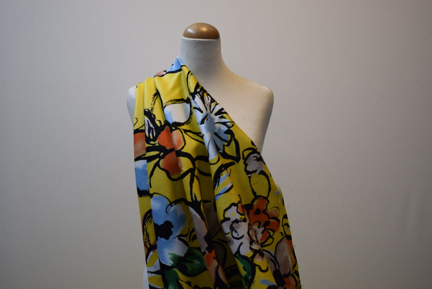 Floral sateen - ochre