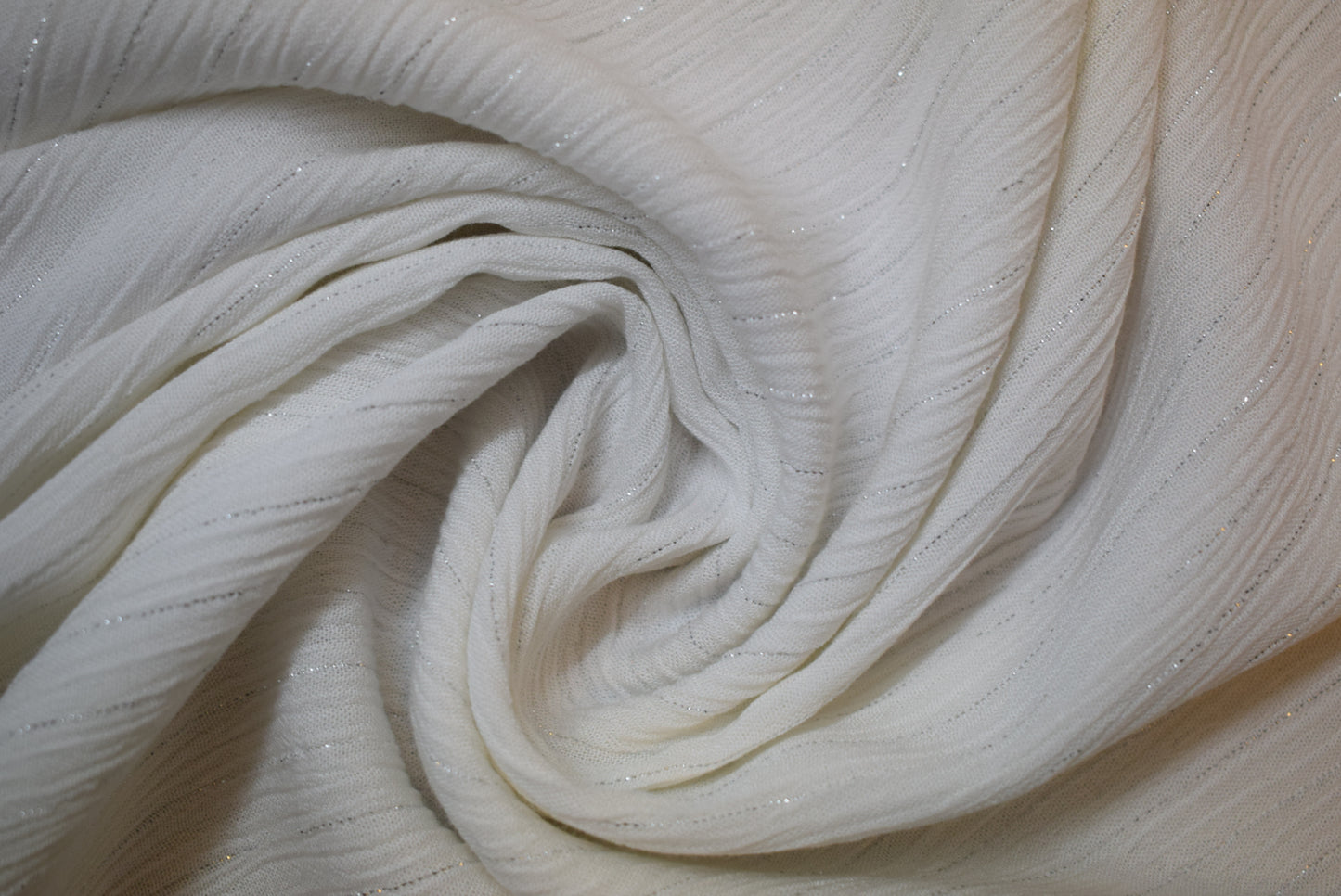 Lurex Stripe Crinkle - Off White