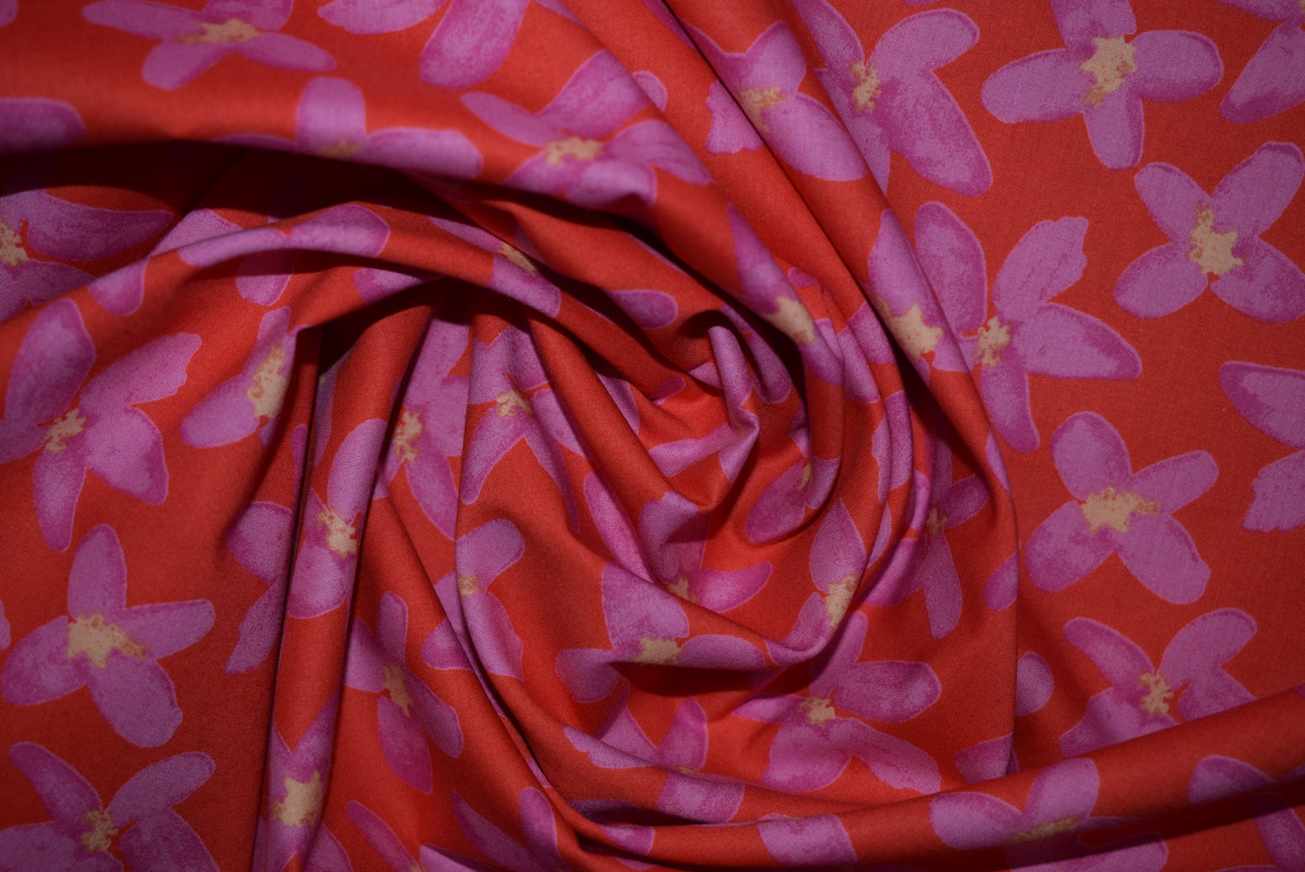 'Clarissa' pima lawn - pink on red