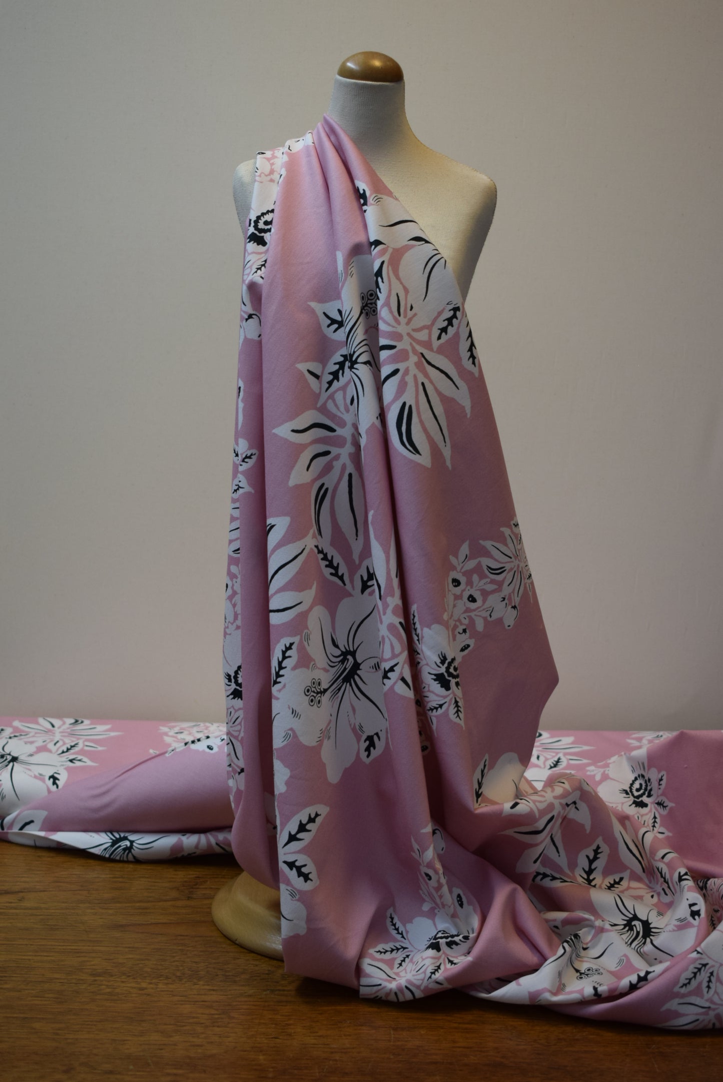 'Hibiscus' stretch sateen - pink