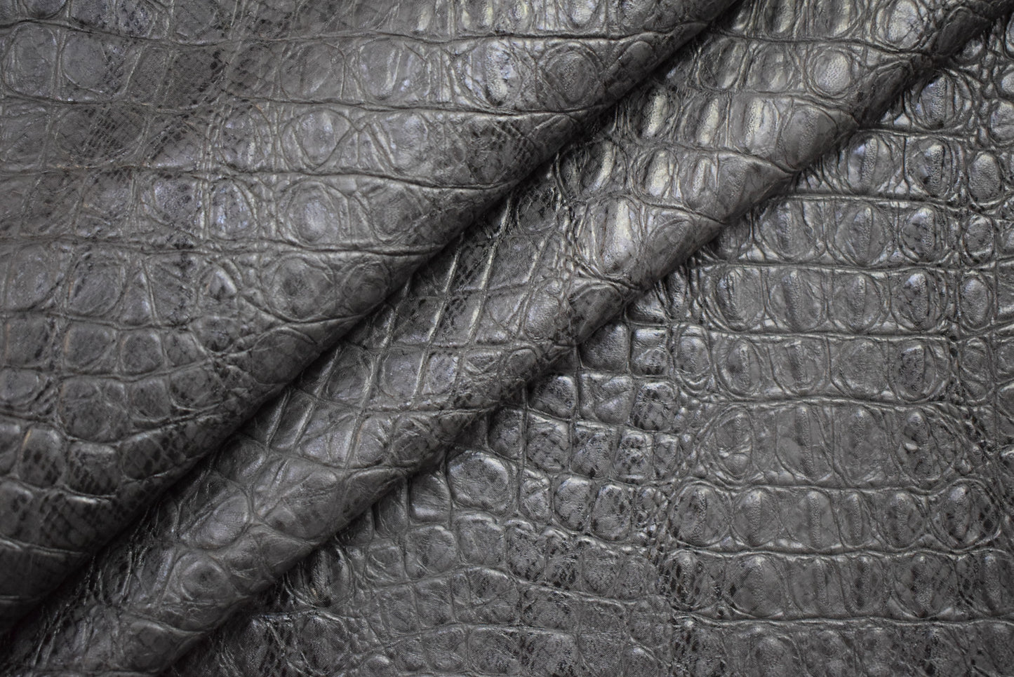Dark Grey croc faux leather