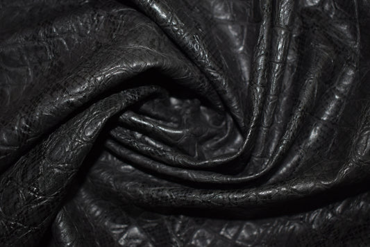 Dark Grey croc faux leather