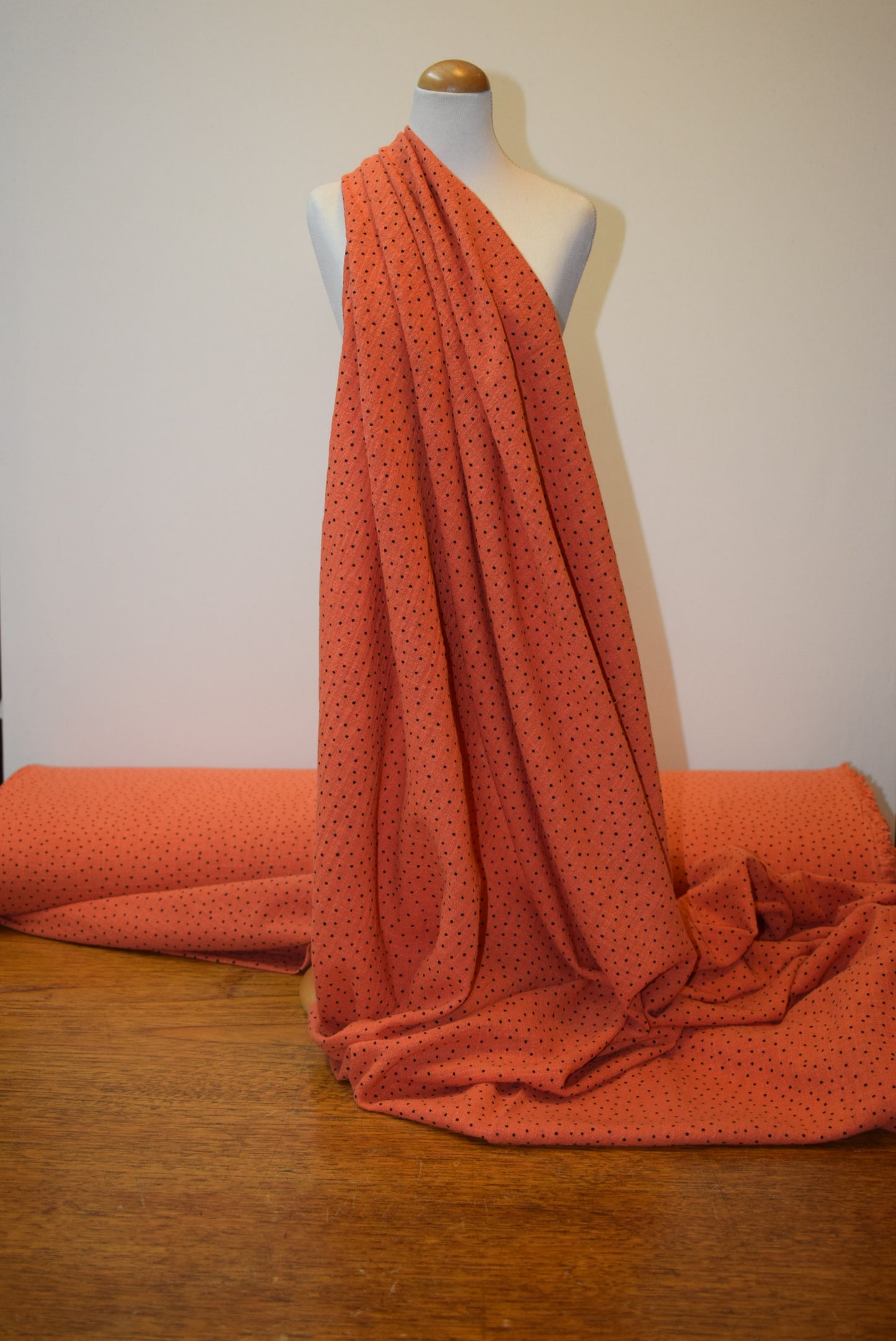 Pumpkin Spot Crinkle Cotton