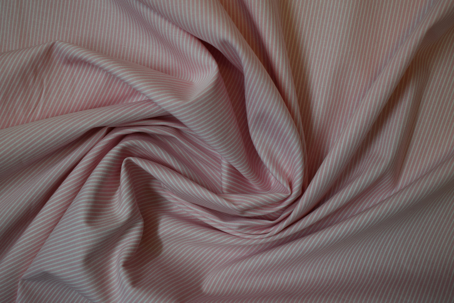 'Pinstripe Poplin' - pink & white