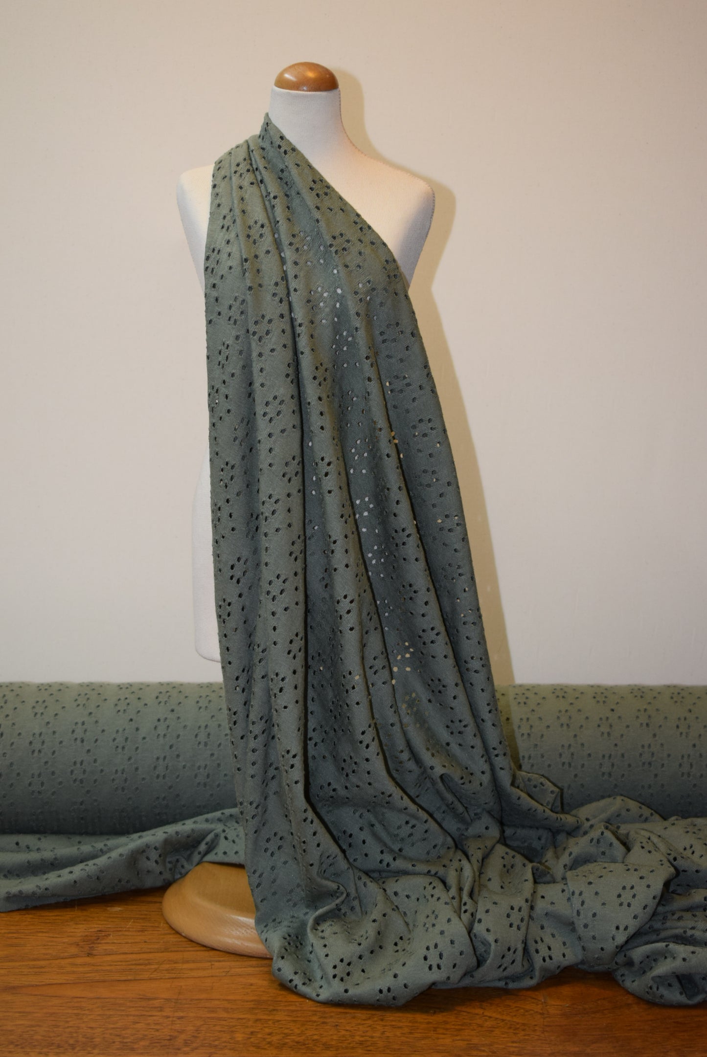 'Eyelet Jersey' - Sage