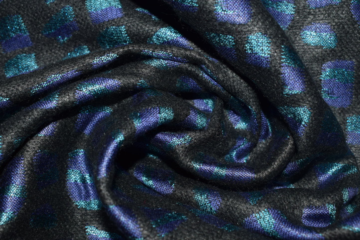 Cobalt Metallic Jacquard Tweed