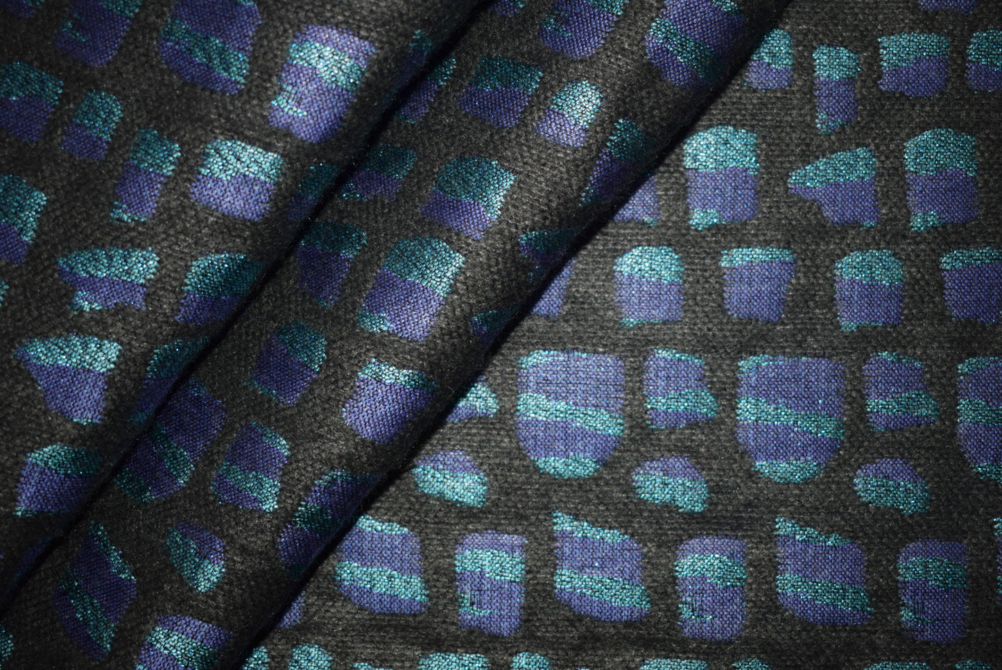 Cobalt Metallic Jacquard Tweed