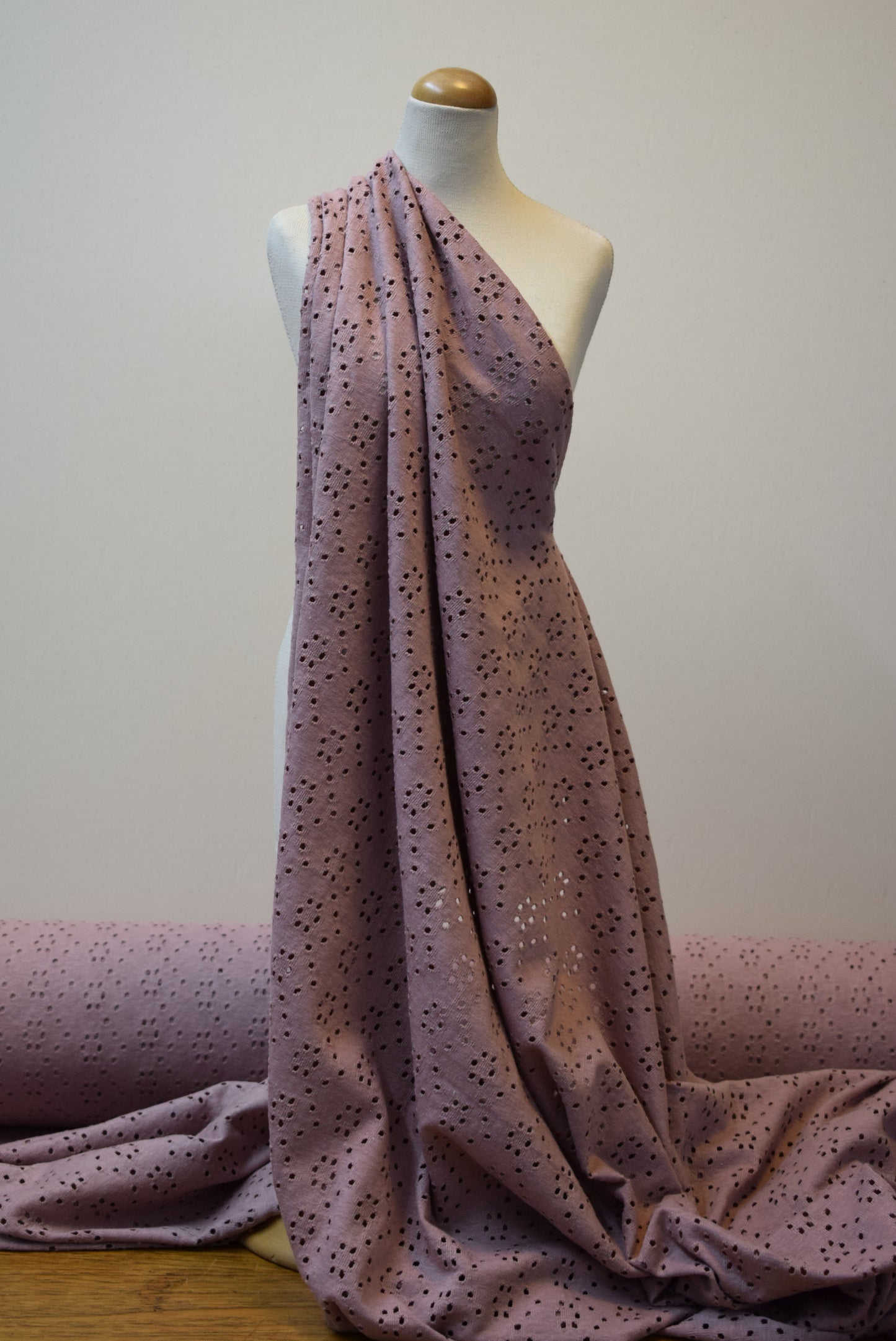 'Eyelet Jersey' - Old Rose