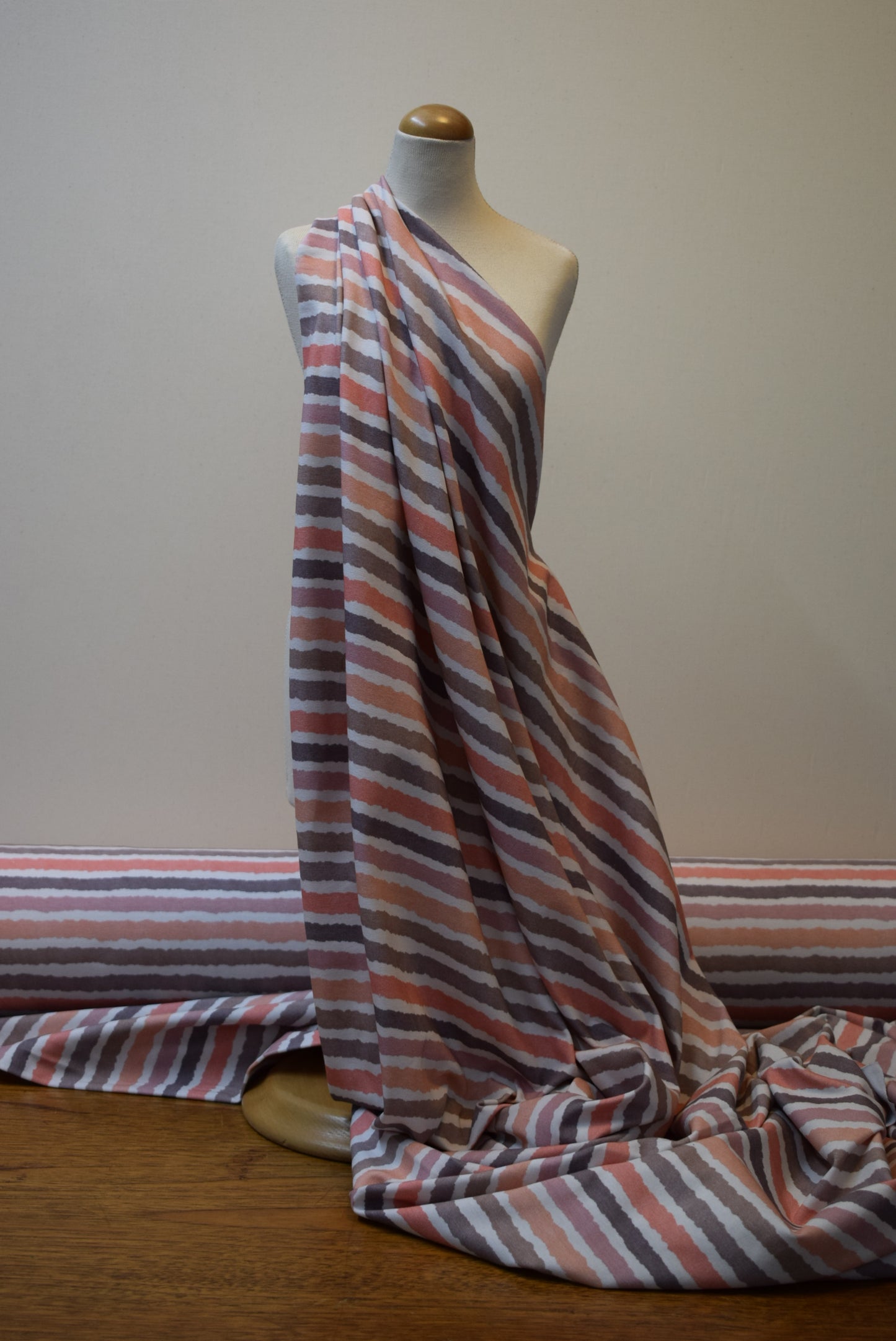 Wavy Stripe Jersey - Coral