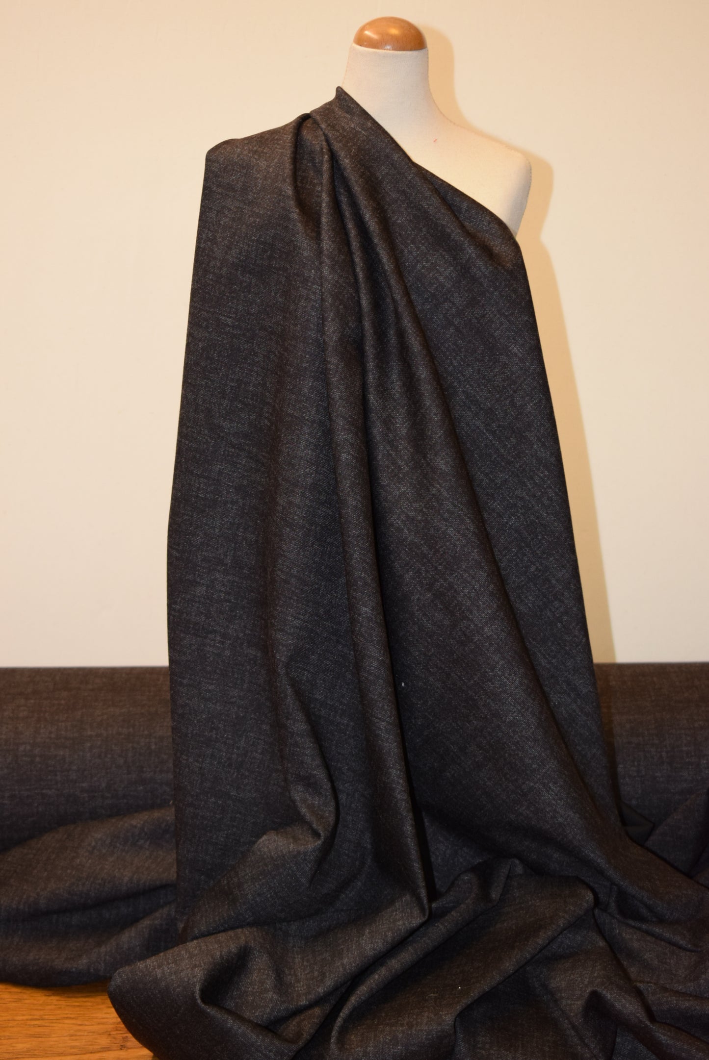 'Polished' Ponte Marl - Bitter Chocolate