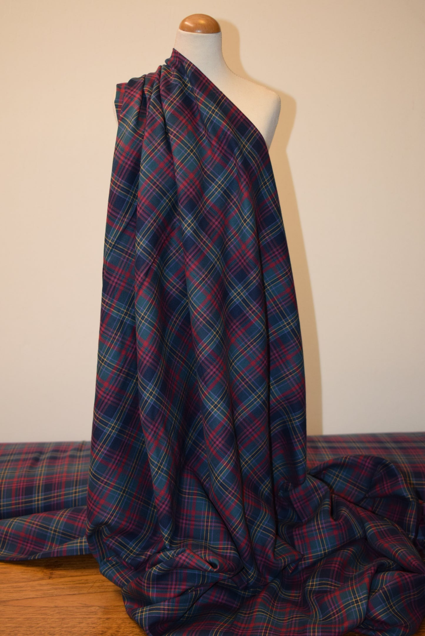 Teal/Wine Twill Tartan