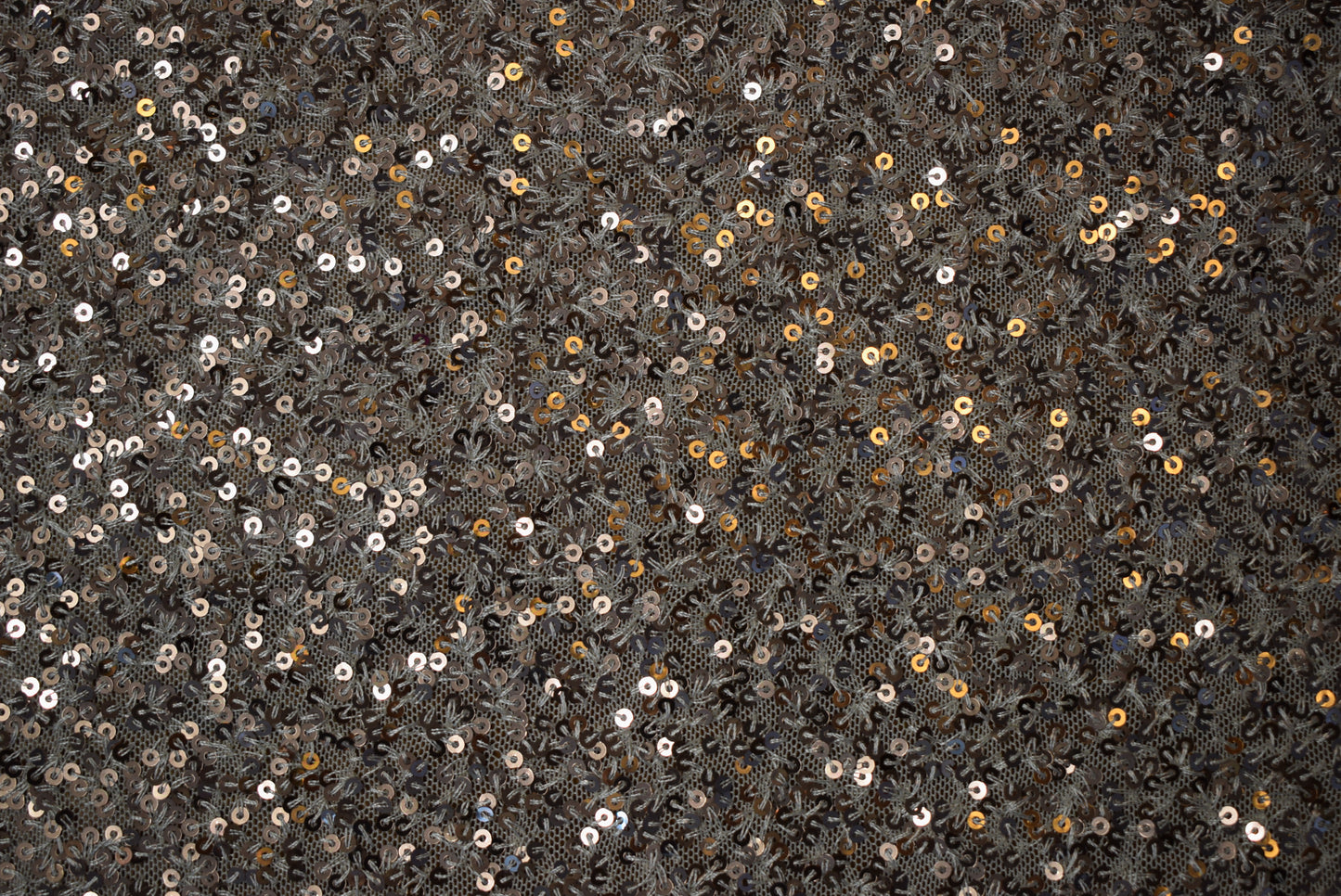 Rose Gold Mini Sequins On Mesh