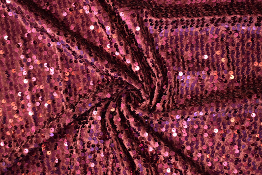 Mulberry Sequinned Velvet with Stretch