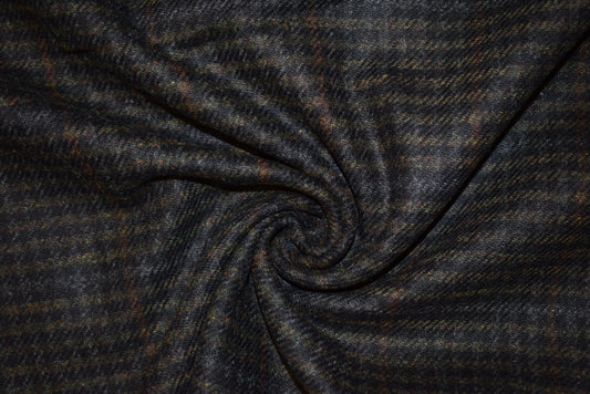 Dark Olive & Tan Checked Tweed