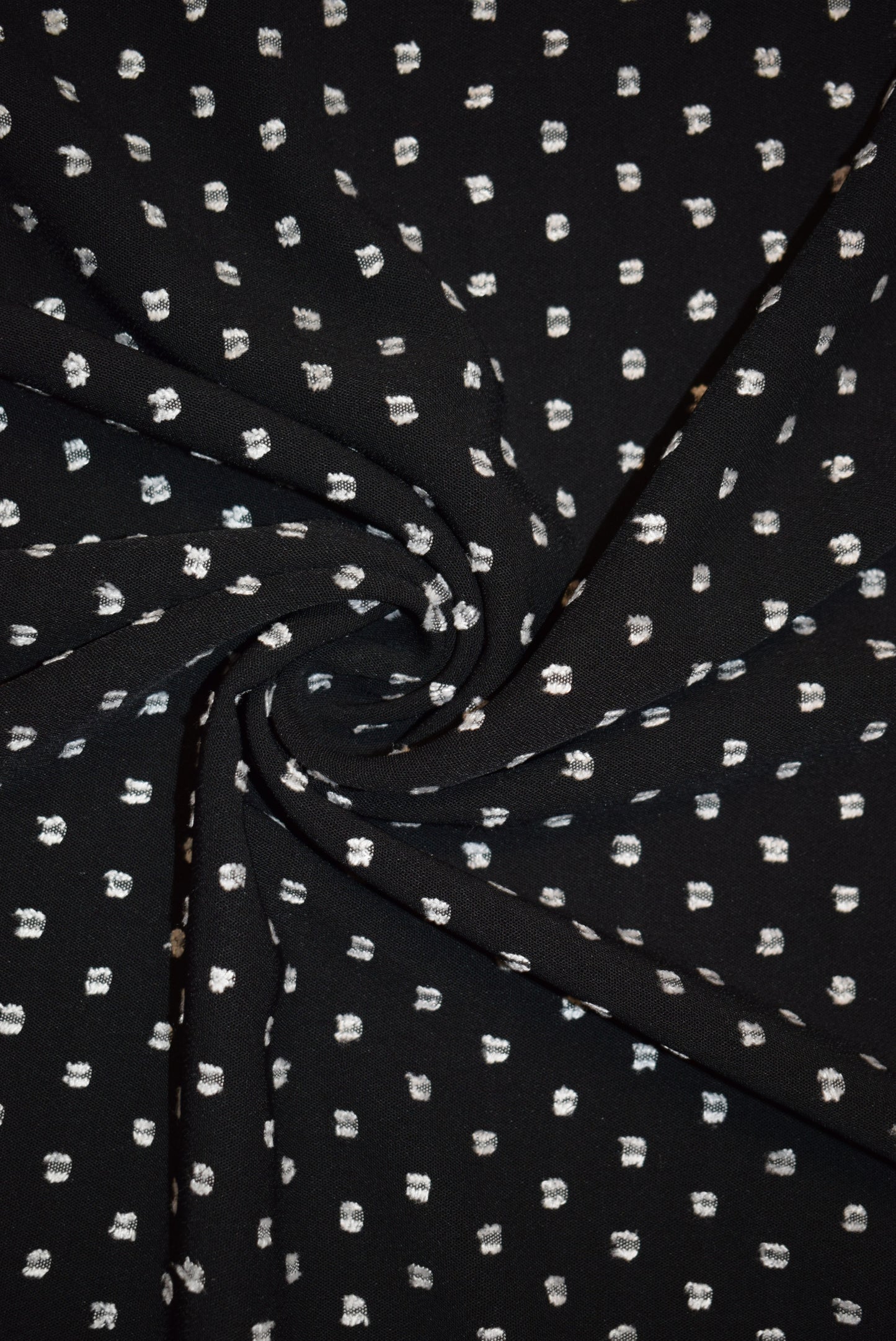 Fine White Clip-Spot on Black