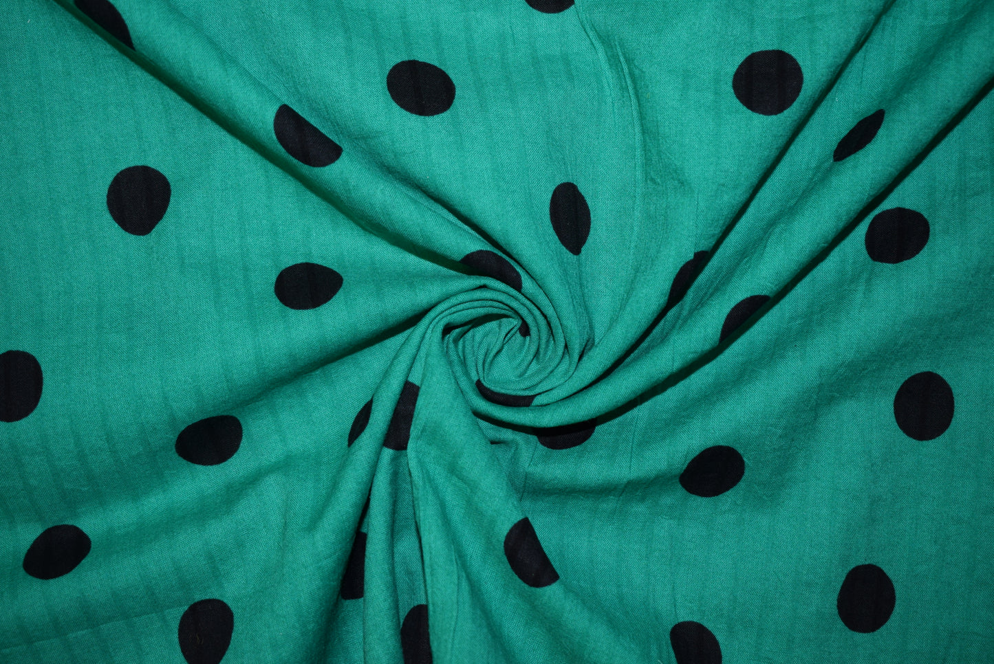 'Polka' Black on Emerald