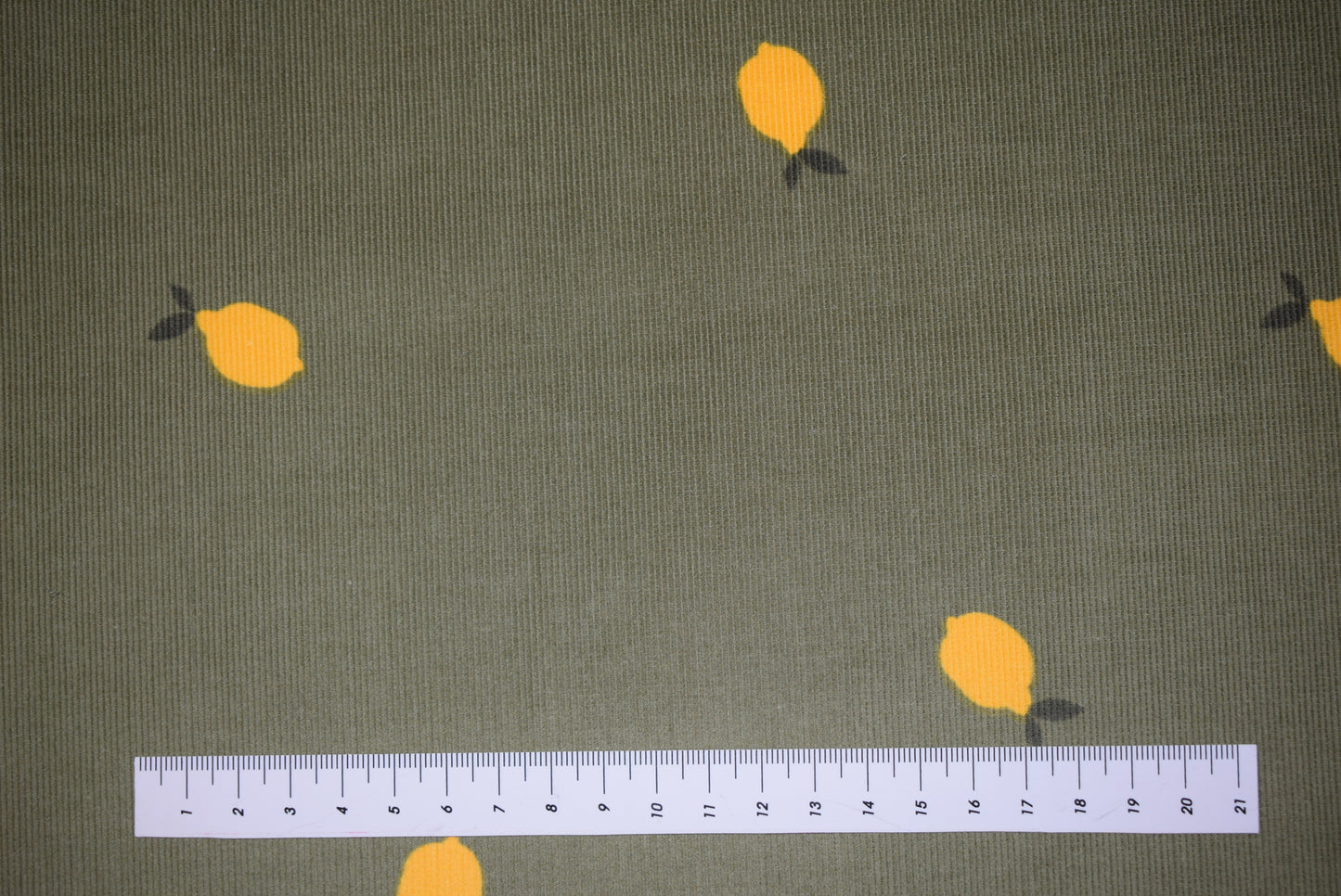 Lemons on Sage Babycord