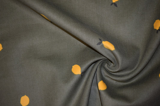 Lemons on Sage Babycord