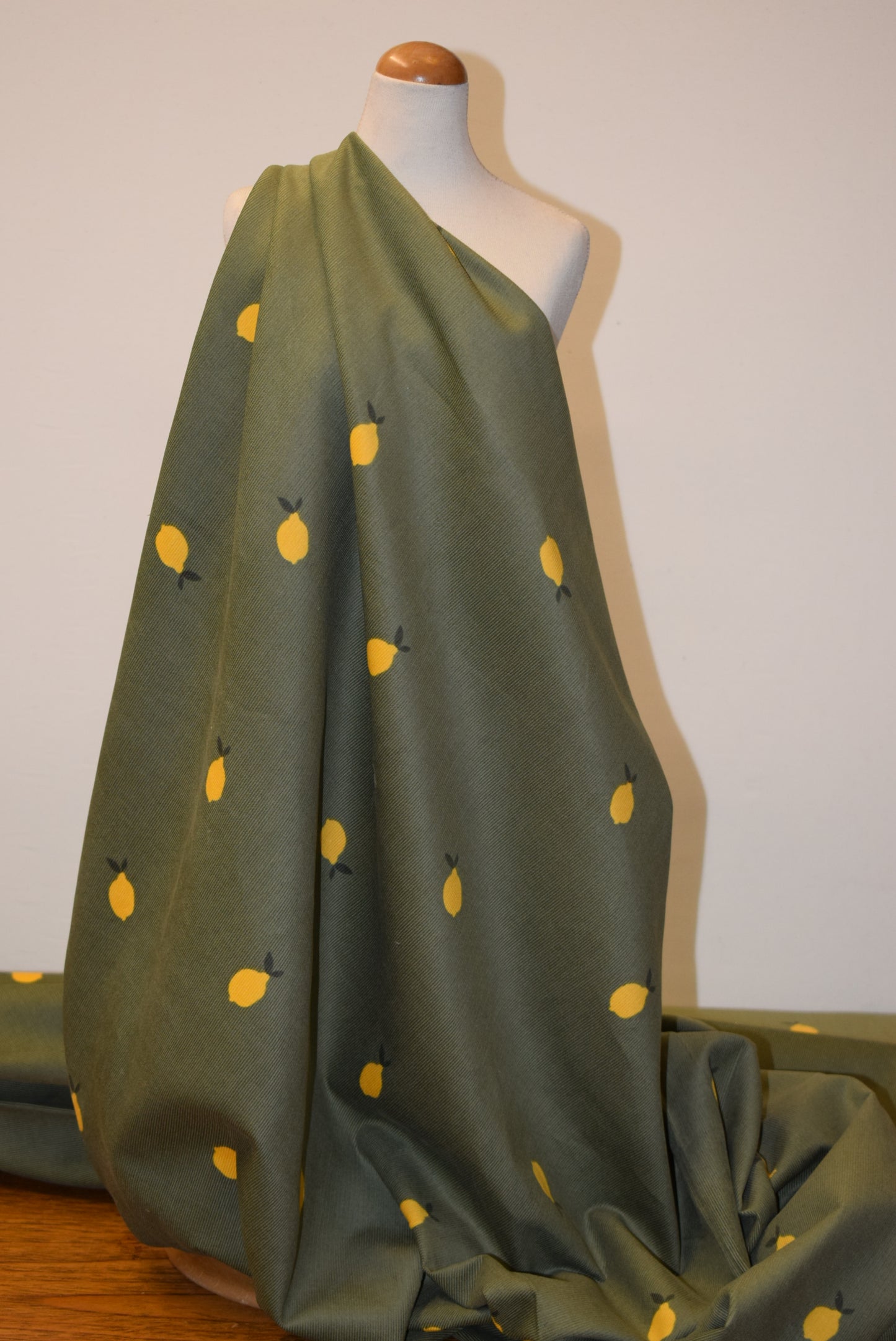 Lemons on Sage Babycord