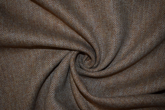 Brown Herringbone Tweed