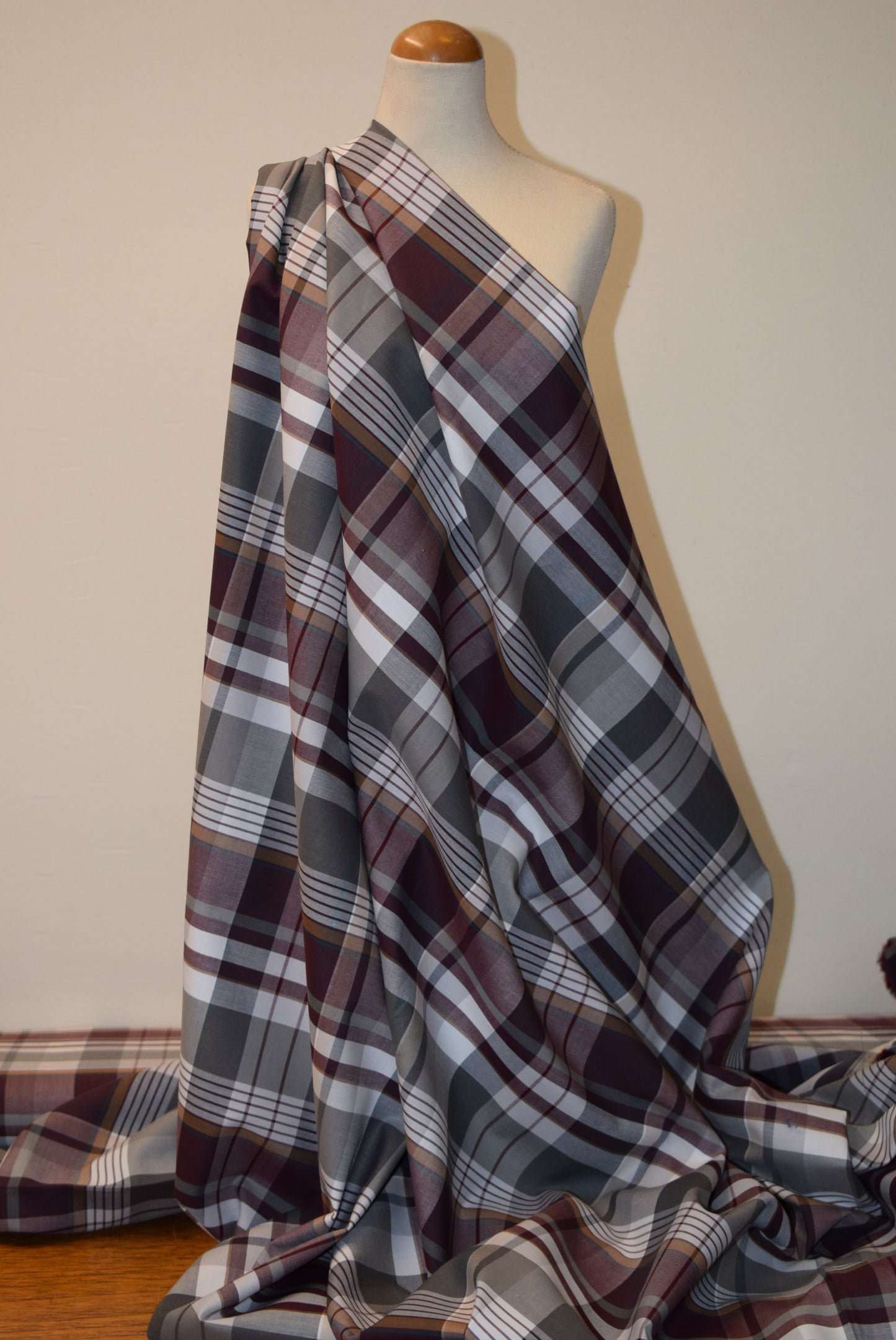 Mulberry/Grey Shirting Check