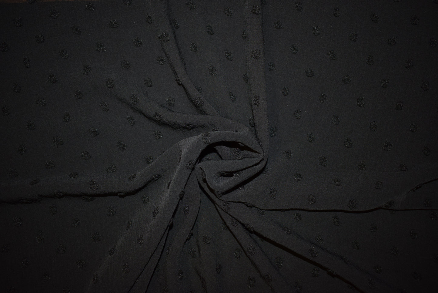Black 'Clip Dot' Chiffon