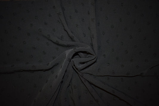 Black 'Clip Dot' Chiffon