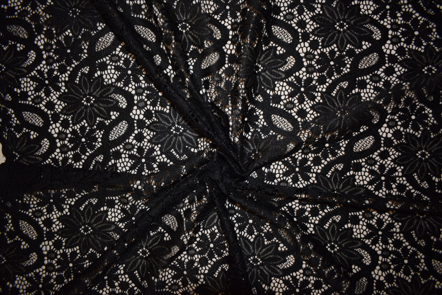 'Madrid' Black Stretch Lace