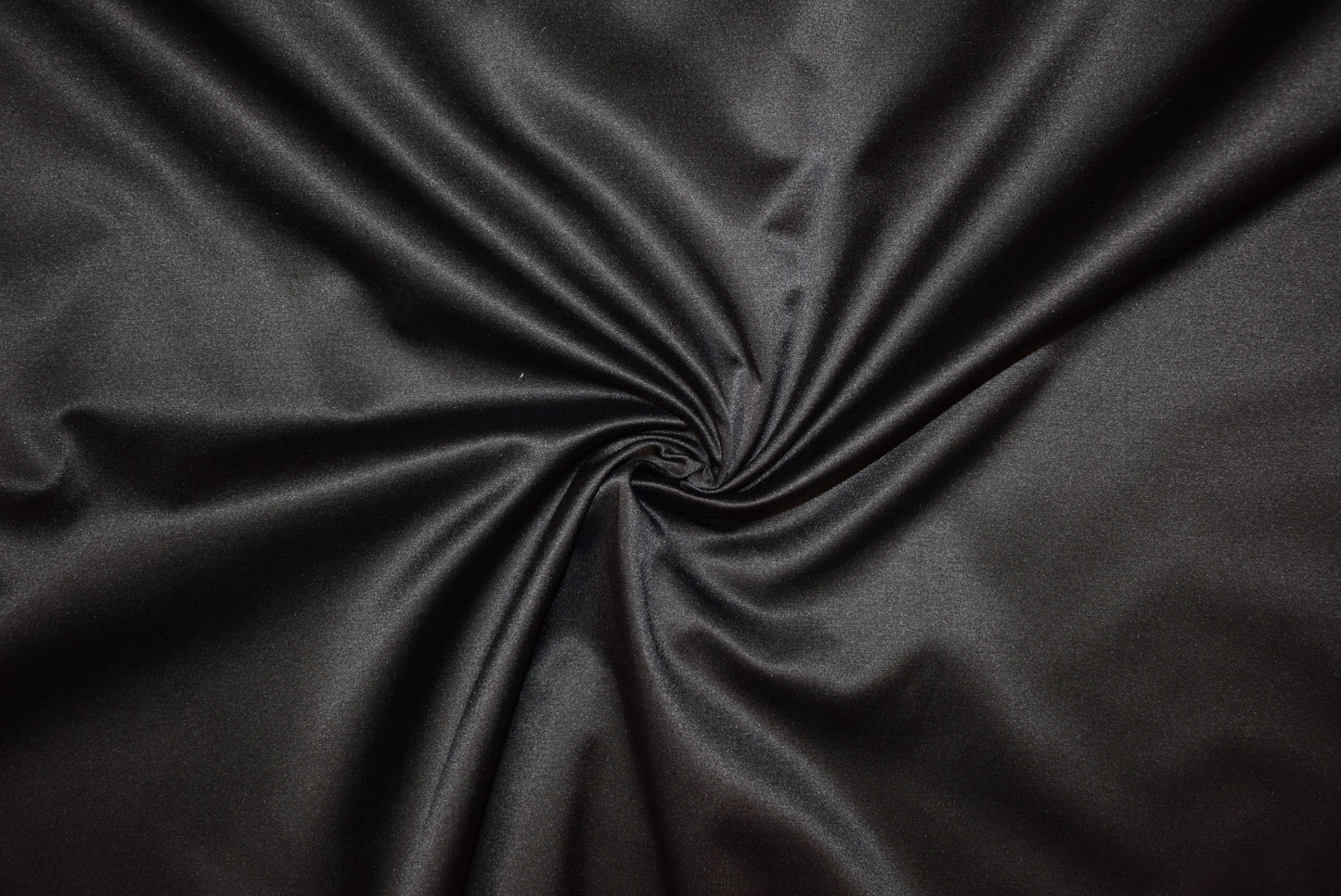 Black Stretch Cotton Mix Satin