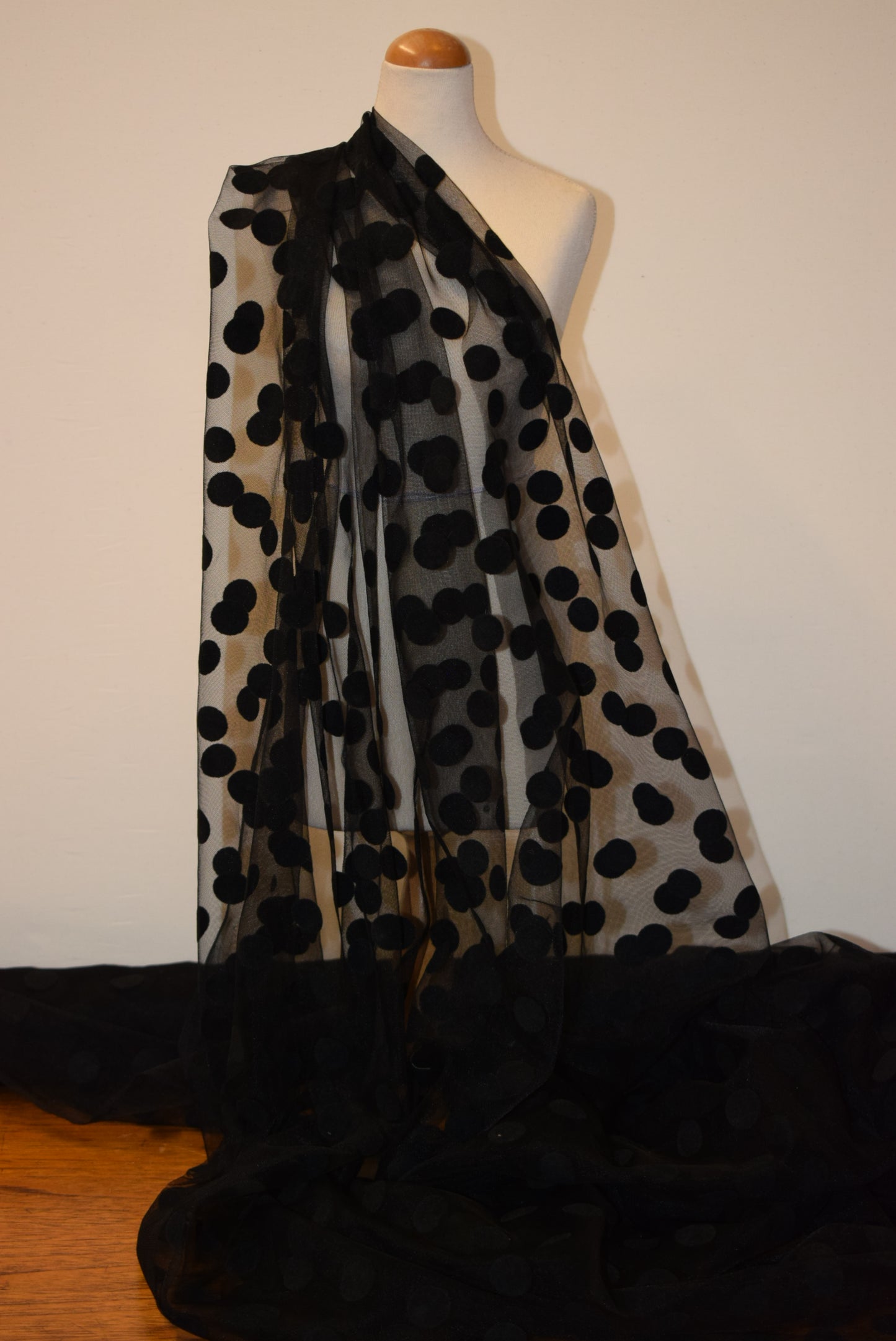 Black Flock Spot On Tulle - 2 colourways