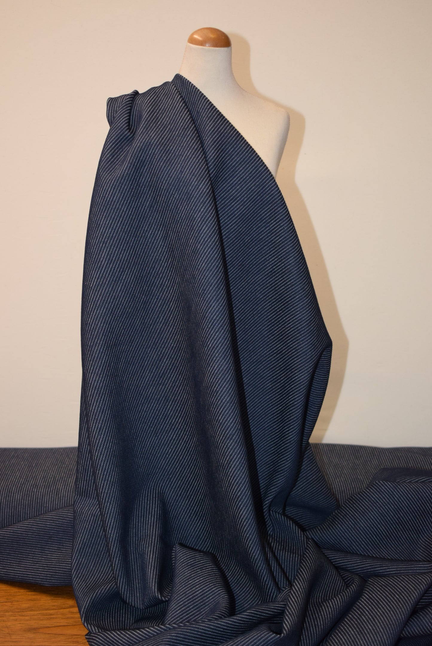 Pinstripe Stretch Denim