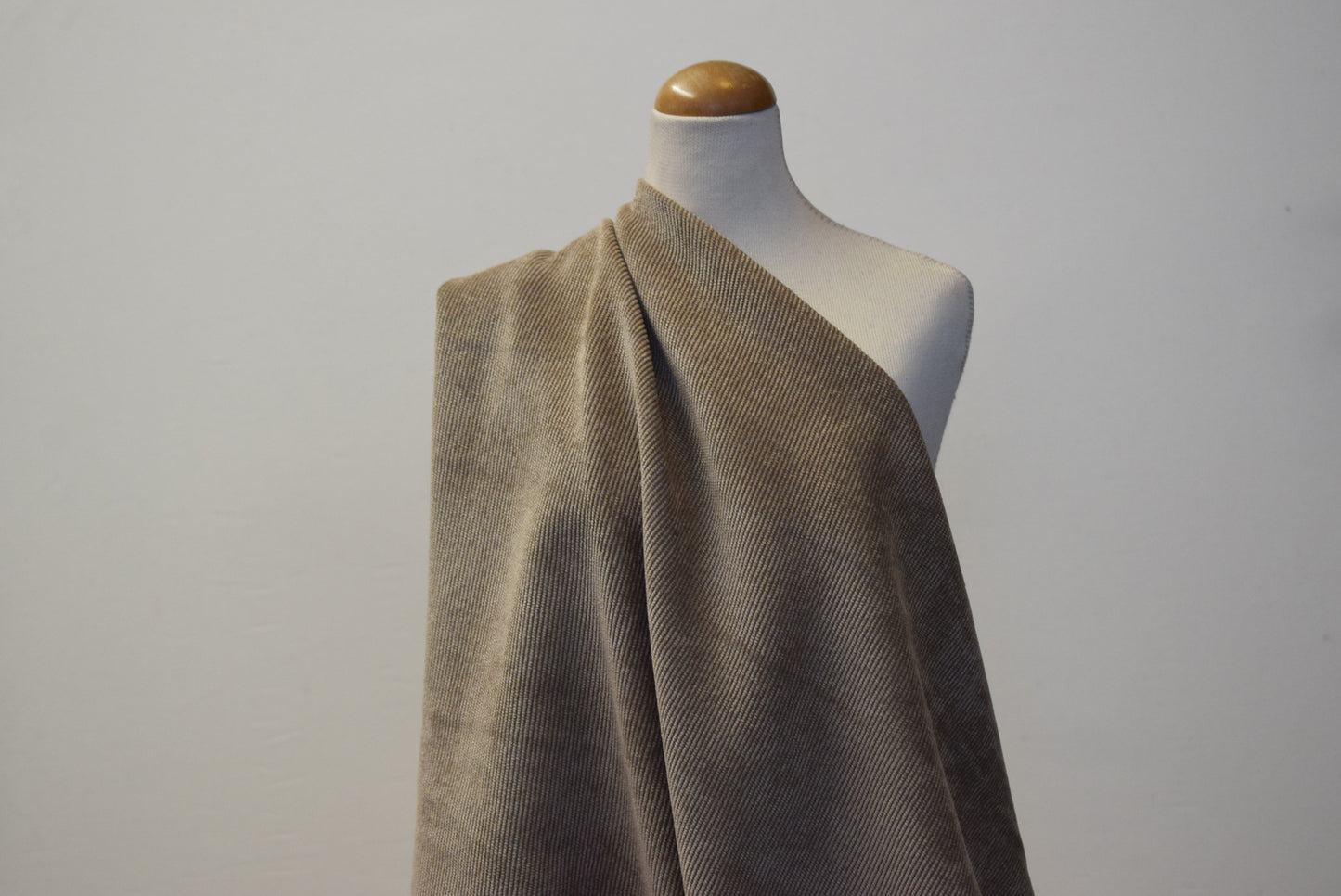 Sand Polyester & Lycra Needlecord