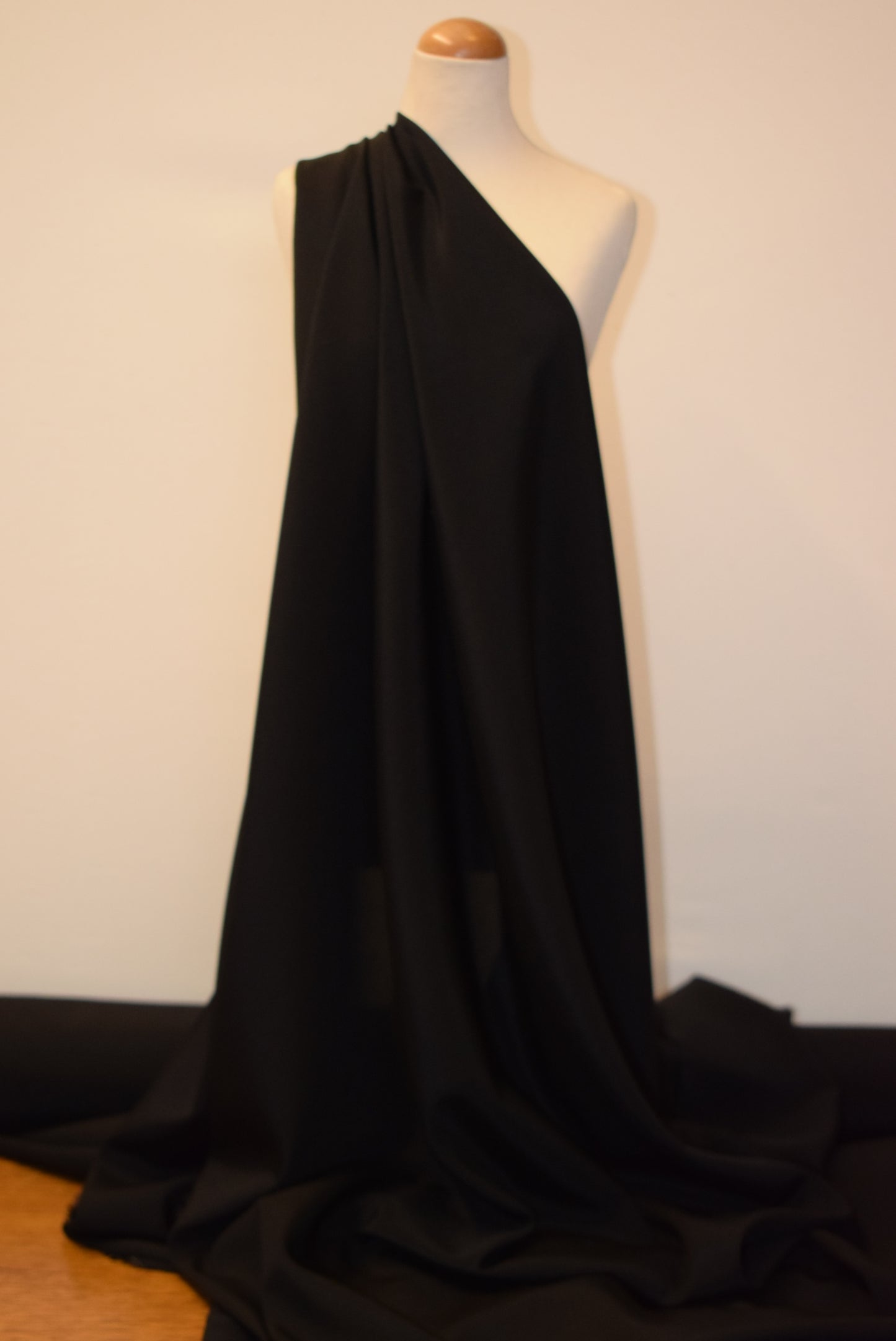 Black Silk Crépe with Stretch