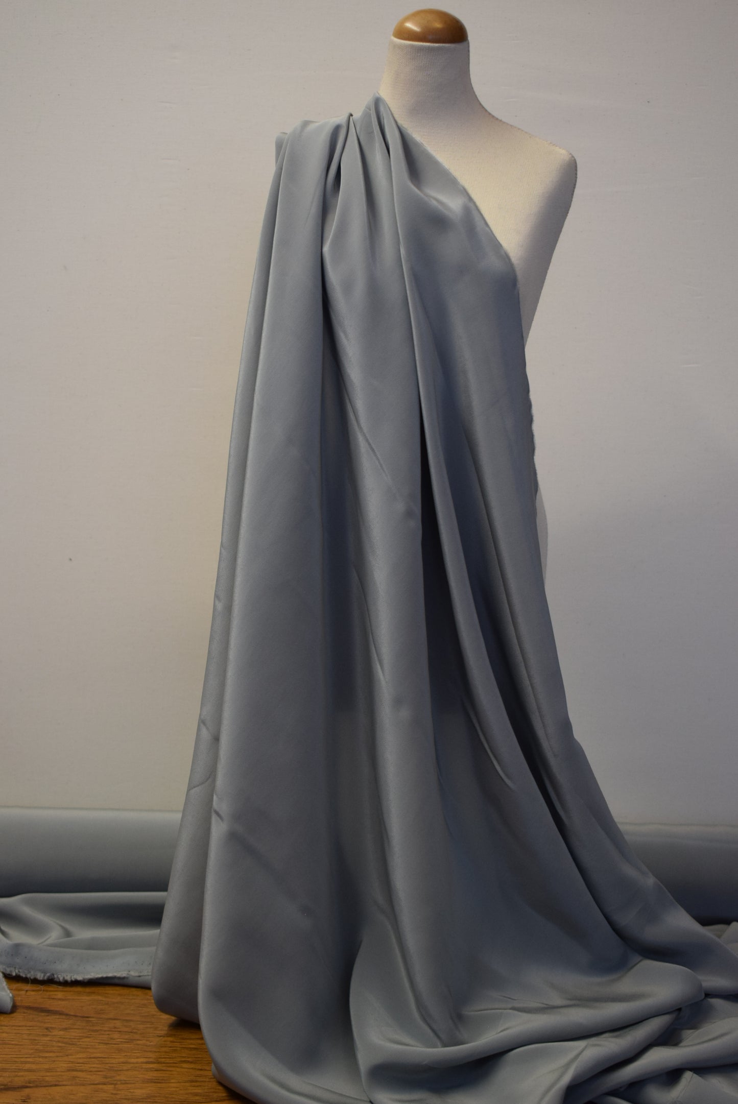 Silver Grey Tencel Crépe De Chine