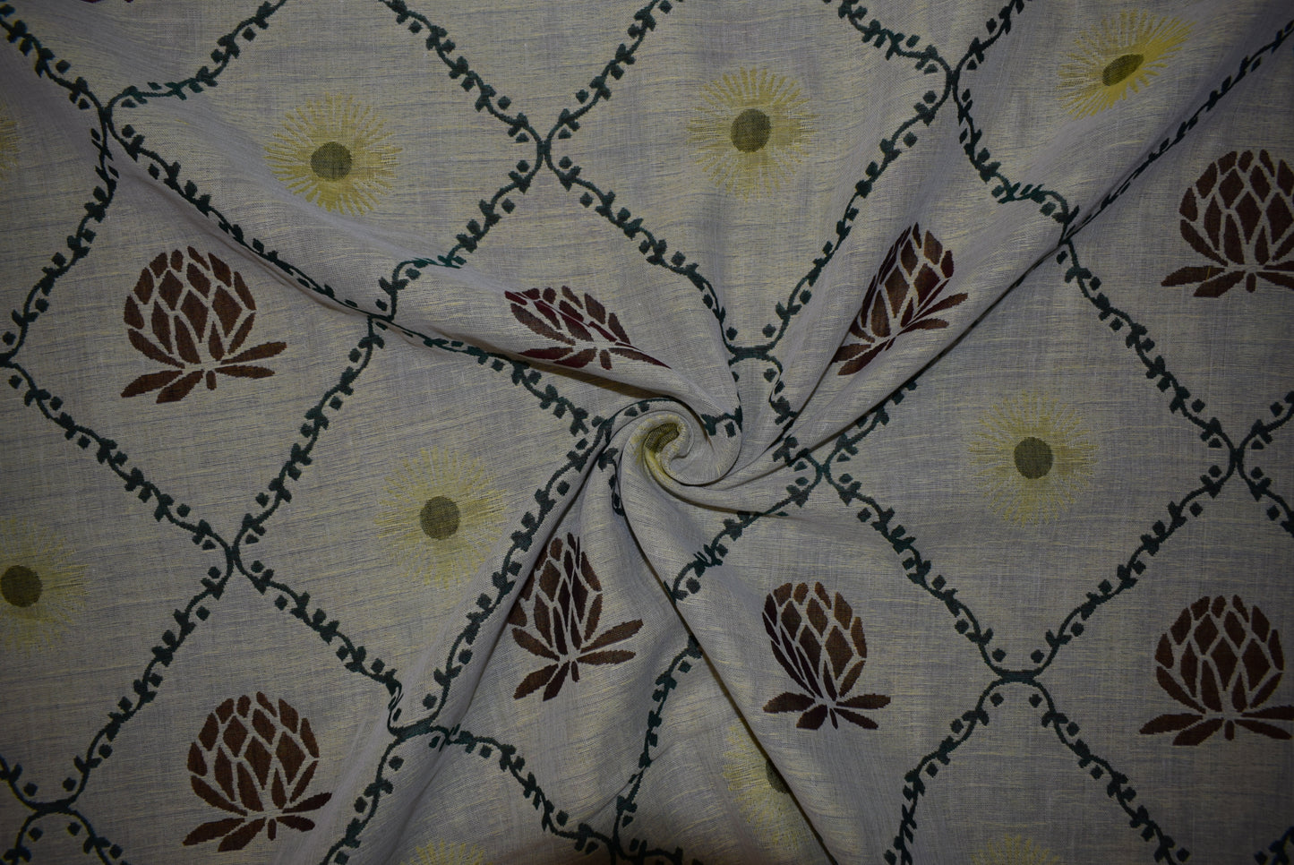 'Cone & Trellis' Guaze Doublecloth