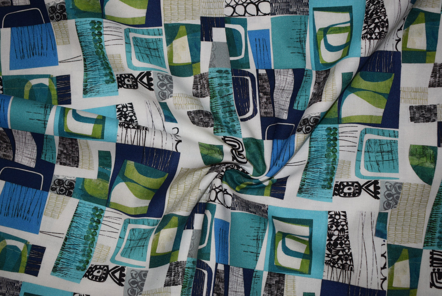 'Flying South' - Sea Blue Cotton Print