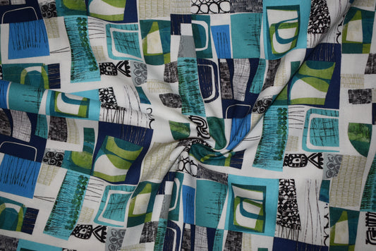 'Flying South' - Sea Blue Cotton Print